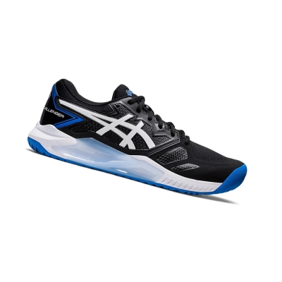 Black / Electric Blue Men's Asics GEL-CHALLENGER 13 Tennis Shoes | US61830BE