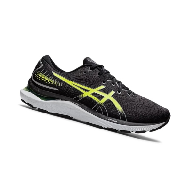 Black / Hazard Green Men's Asics GEL-CUMULUS 24 Running Shoes | US90873YT