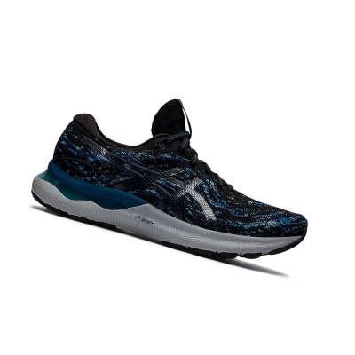 Black / Mako Blue Men's Asics GEL-NIMBUS 24 MK Running Shoes | US69857JN