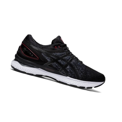 Black Men's Asics GEL-NIMBUS 22 Knit Running Shoes | US05829OC