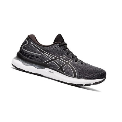 Black / Pure Silver Women's Asics GEL-NIMBUS 24 Running Shoes | US18930NK