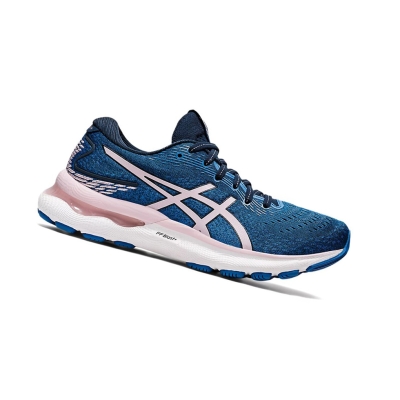 Blue / Barely Rose Women's Asics GEL-NIMBUS 24 Running Shoes | US80579MB