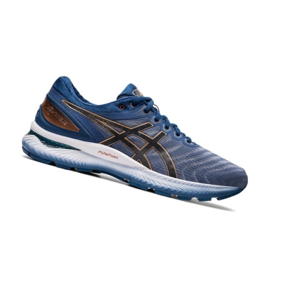 Blue Men's Asics GEL-NIMBUS 22 Running Shoes | US54013EL