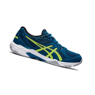 Deep Sea Teal / Glow Yellow Men's Asics GEL-ROCKET 10 Volleyball Shoes | US29571QJ