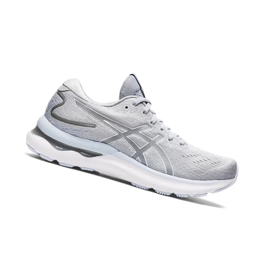 Grey / White Women's Asics GEL-NIMBUS 24 (D) Running Shoes | US06351JB