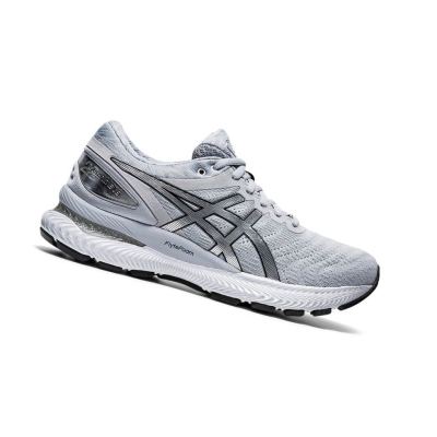 Grey Women's Asics GEL-NIMBUS 22 Platinum Running Shoes | US75436BM