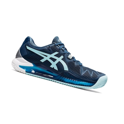 Light Indigo / Clear Blue Women's Asics GEL-RESOLUTION 8 CLAY Tennis Shoes | US25839SK