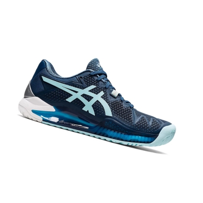 Light Indigo / Clear Blue Women's Asics GEL-RESOLUTION 8 (D) Tennis Shoes | US45618FI