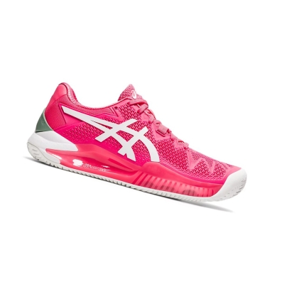 Pink Cameo / White Women's Asics GEL-RESOLUTION 8 CLAY Tennis Shoes | US16279HM