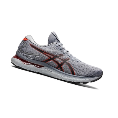 Sheet Rock / Cherry Tomato Men's Asics GEL-NIMBUS 24 Running Shoes | US73092WP