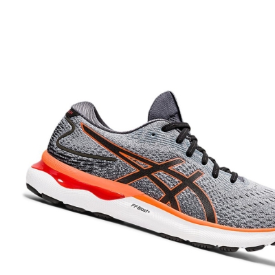 Sheet Rock / Shocking Orange Men's Asics GEL-NIMBUS 24 Running Shoes | US40298DZ