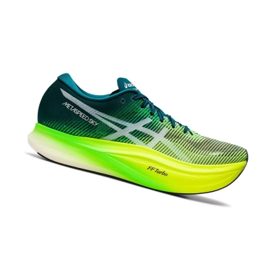 Velvet Pine / Safety Yellow Men's Asics METASPEED SKY+ Running Shoes | US53469UA