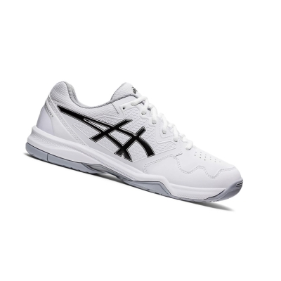 White / Black Men's Asics GEL-DEDICATE 7 Tennis Shoes | US16452GF