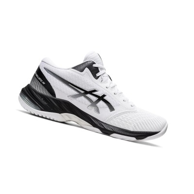 White / Black Men's Asics NETBURNER BALLISTIC FF MT 3 Volleyball Shoes | US83194JM