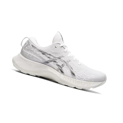 White / Black Women's Asics GEL-NIMBUS LITE 3 Running Shoes | US32674YR