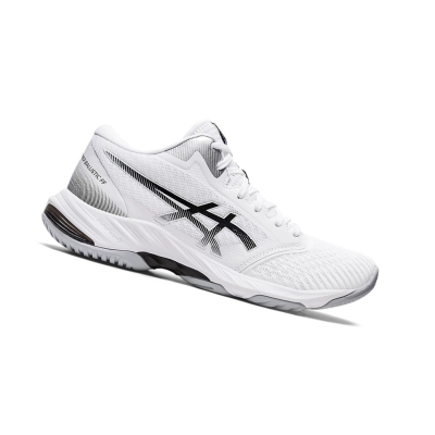 White / Black Women's Asics NETBURNER BALLISTIC FF MT 3 Volleyball Shoes | US43517ES