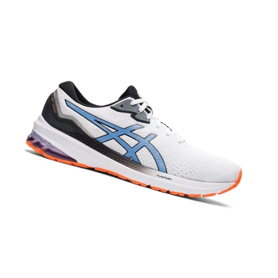 White / Blue Men's Asics GT-1000 11 Running Shoes | US39760AM