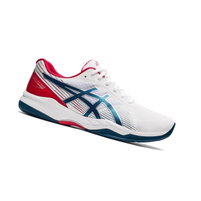 White / Mako Blue Men's Asics GEL-GAME 8 Tennis Shoes | US13896JI