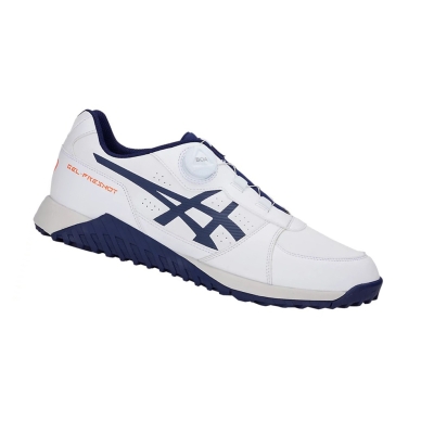 White / Peacoat Men's Asics GEL-PRESHOT BOA Golf Shoes | US59638FQ