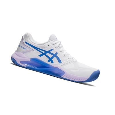 White / Periwinkle Blue Women's Asics GEL-CHALLENGER 13 Tennis Shoes | US10278TV