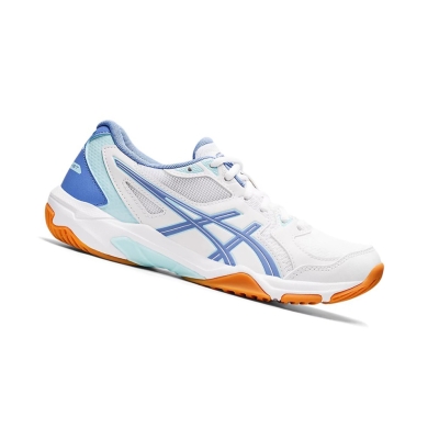 White / Periwinkle Blue Women's Asics GEL-ROCKET 10 Volleyball Shoes | US91478NQ