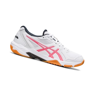 White / Pink Cameo Women's Asics GEL-ROCKET 10 Volleyball Shoes | US79605XH