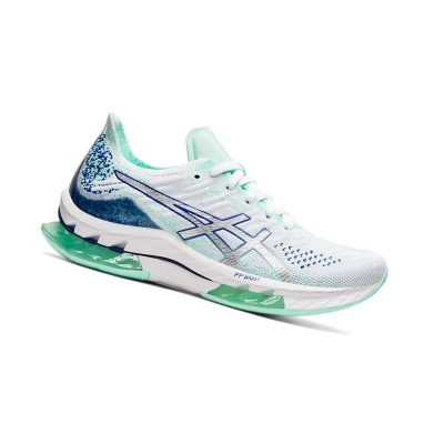 White / Pure Silver Women's Asics KINSEI BLAST Running Shoes | US24891GM