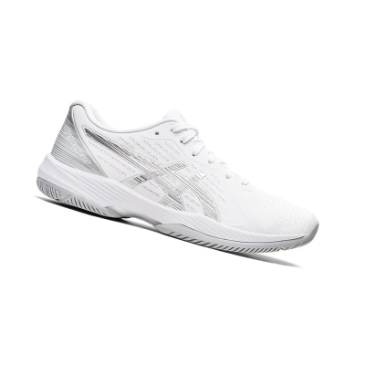 White / Pure Silver Women's Asics SOLUTION SWIFT FF Tennis Shoes | US94576EY