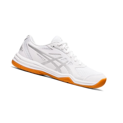 White / Pure Silver Women's Asics UPCOURT 5 Volleyball Shoes | US24935WX