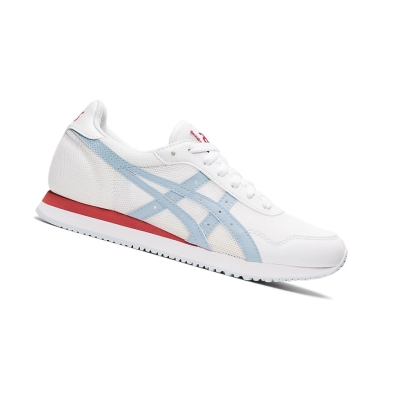 White / Sky Women's Asics TIGER RUNNER Sneakers | US06843SB