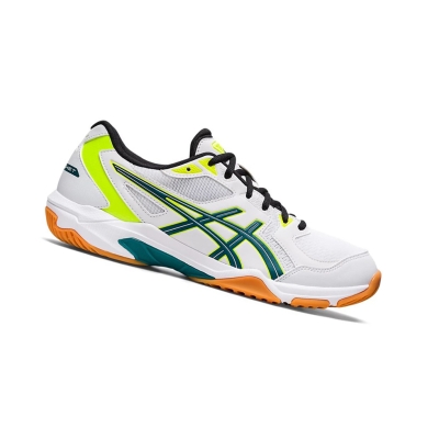 White / Velvet Pine Men's Asics GEL-ROCKET 10 Volleyball Shoes | US85047KX