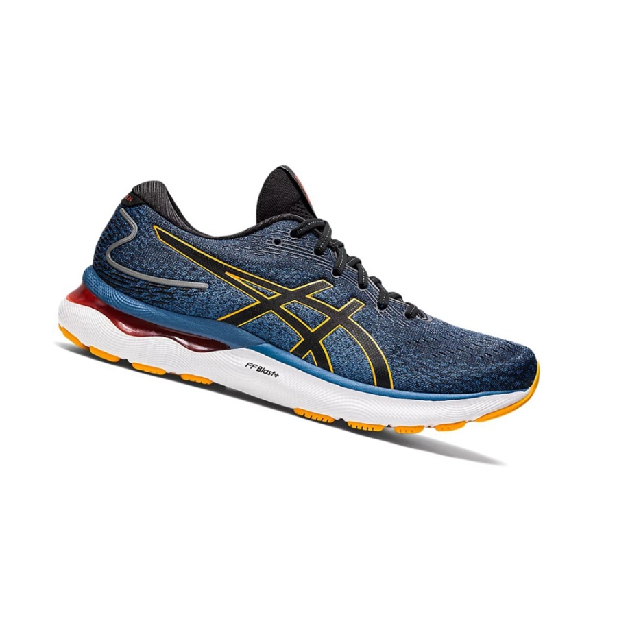 Azure / Amber Men\'s Asics GEL-NIMBUS 24 Running Shoes | US05437AD