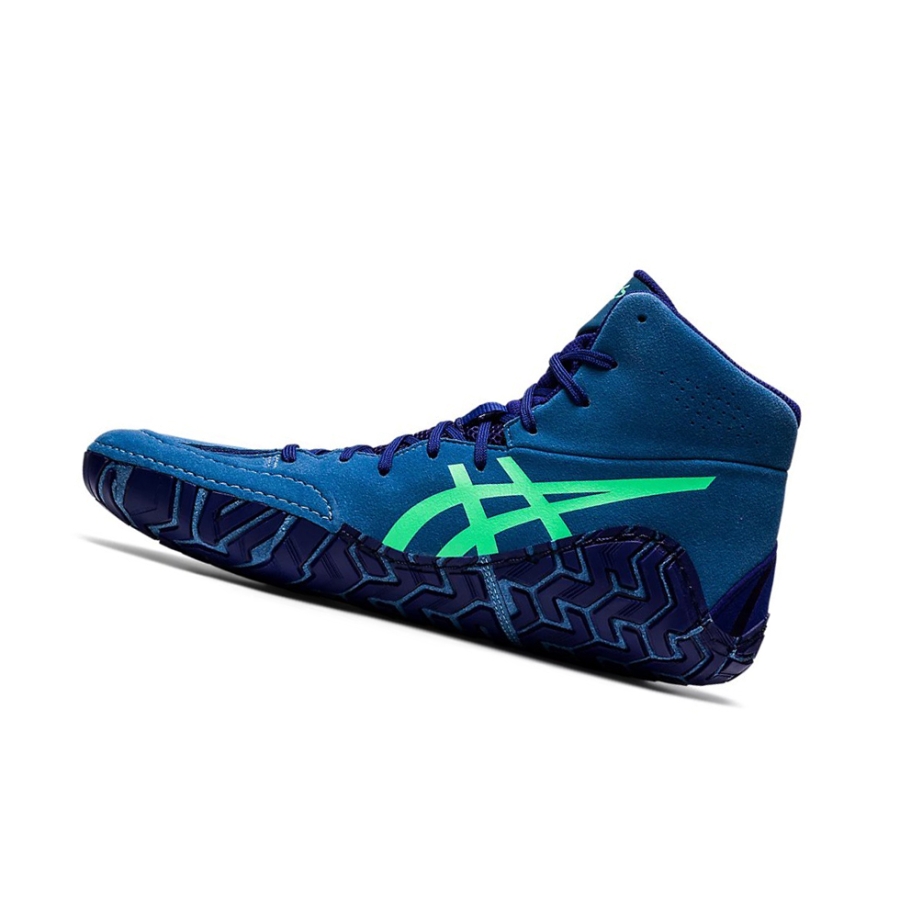 Azure / New Leaf Men's Asics AGGRESSOR 5 Wrestling Shoes | US86721NS