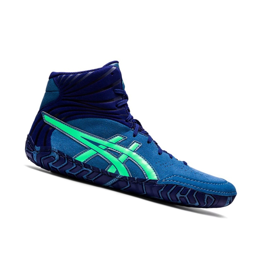 Azure / New Leaf Men\'s Asics AGGRESSOR 5 Wrestling Shoes | US86721NS