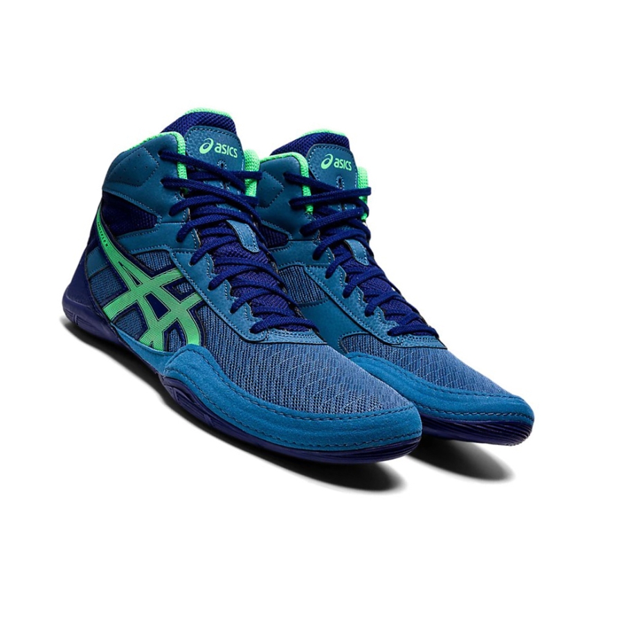 Azure / New Leaf Men's Asics MATFLEX 6 Wrestling Shoes | US38475OR