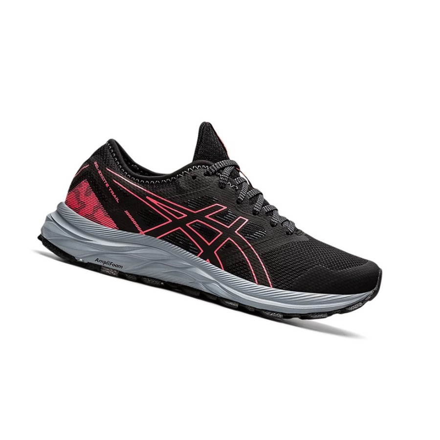 Black / Blazing Coral Women\'s Asics GEL-EXCITE TRAIL Running Shoes | US98437NF