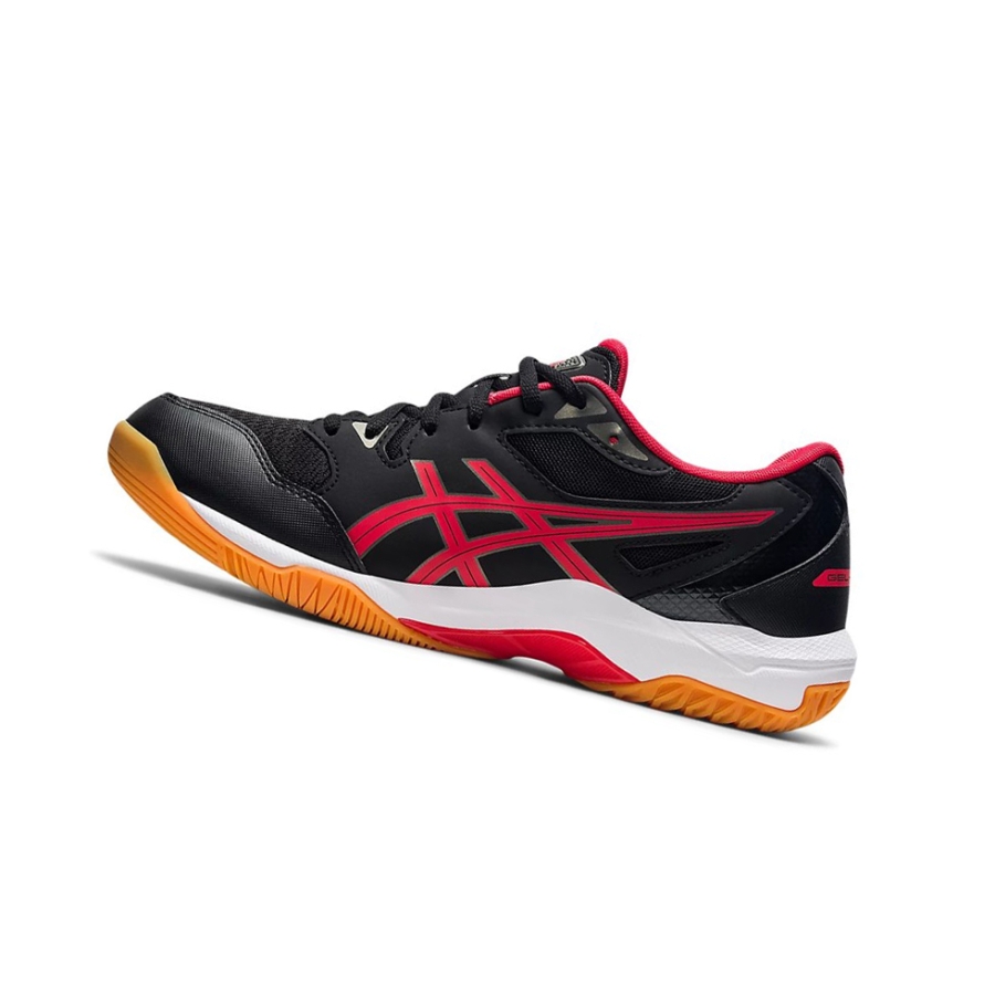 Black / Electric Red Men's Asics GEL-ROCKET 10 Volleyball Shoes | US61297XR