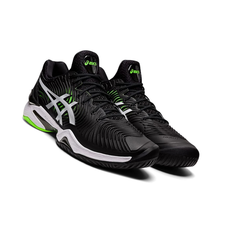 Black / Green Gecko Men's Asics COURT FF 2 Tennis Shoes | US38601FV