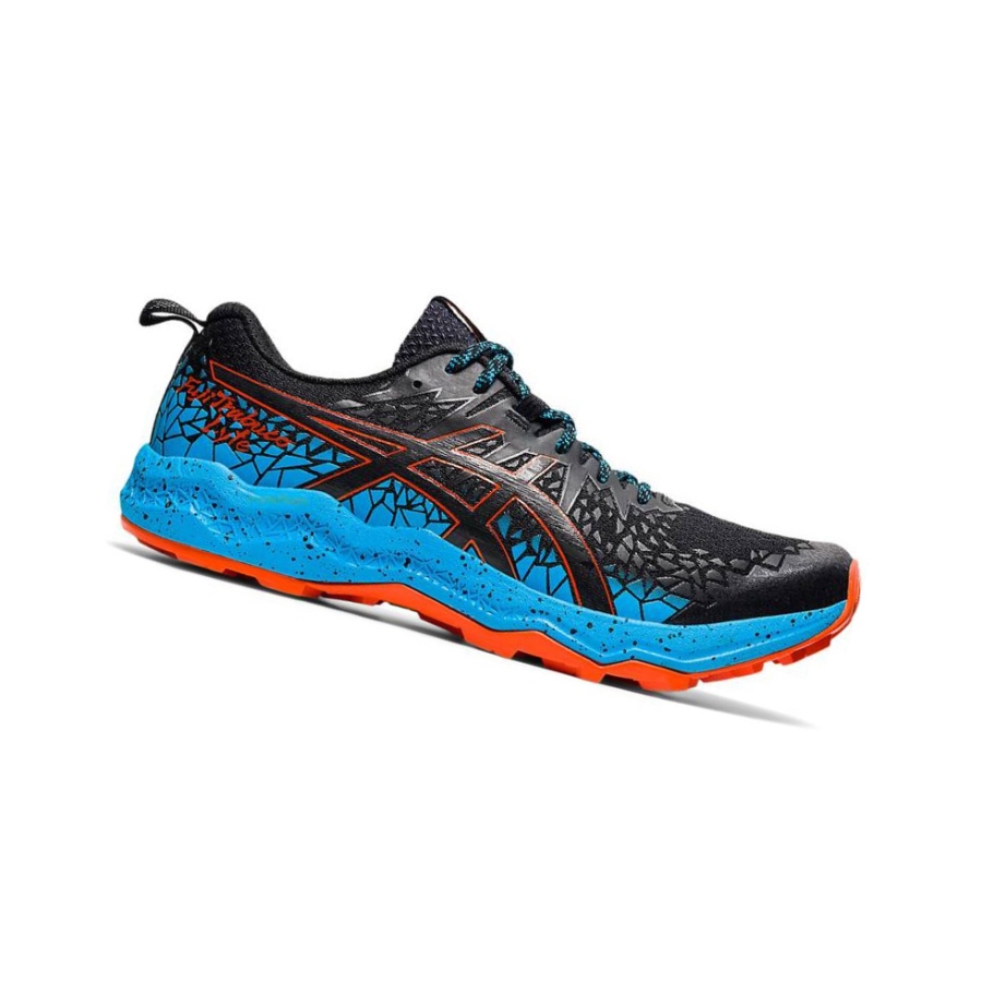 Black Men\'s Asics FUJITRABUCO Trail Running Shoes | US23598AS