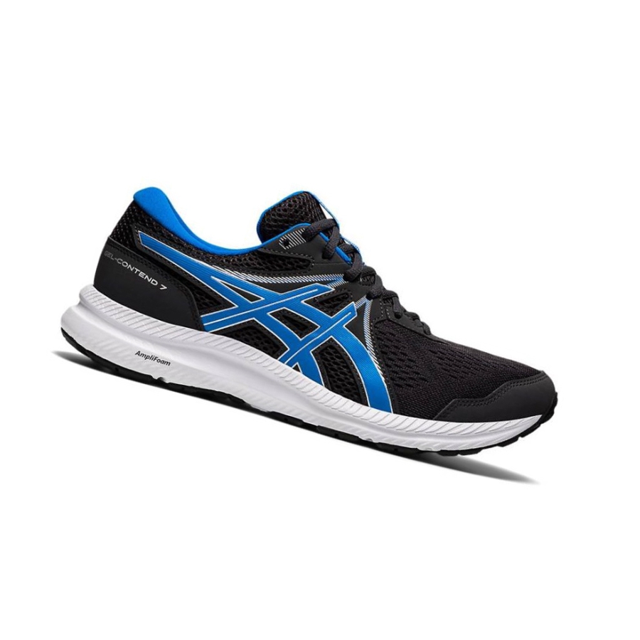 Black Men\'s Asics GEL-CONTEND 7 Running Shoes | US75048NY