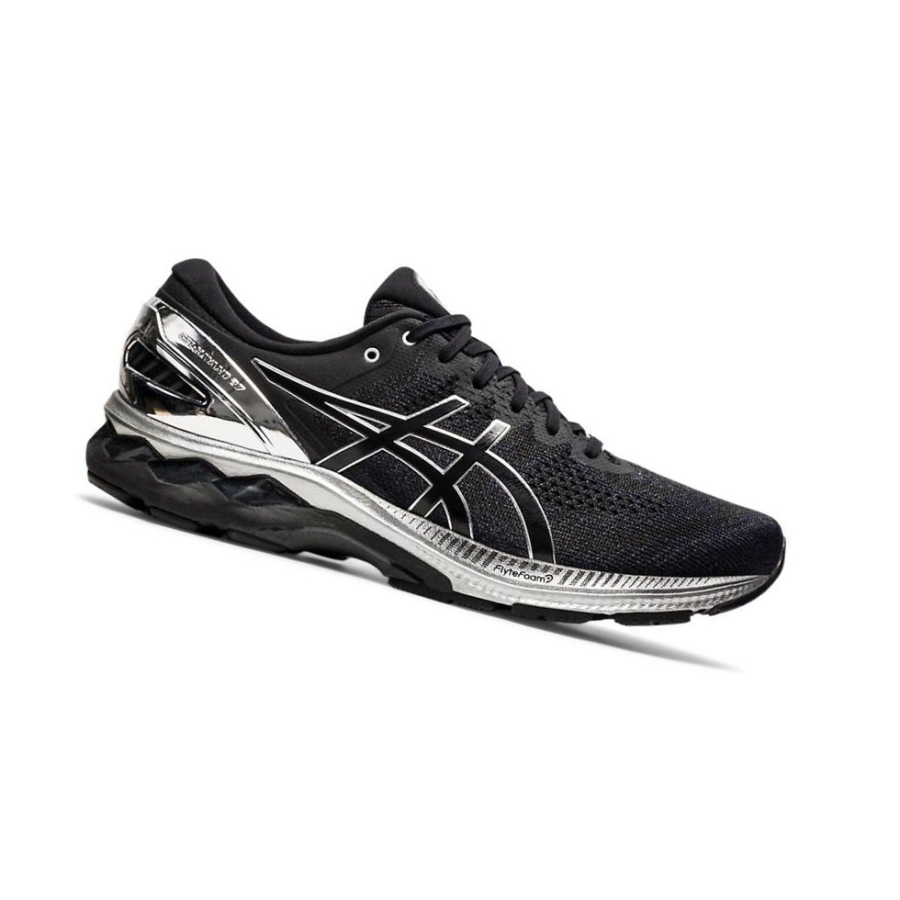 Black Men\'s Asics GEL-KAYANO 27 PLATINUM Running Shoes | US07852NY