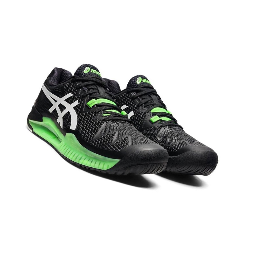 Black Men's Asics GEL-RESOLUTION 8 Tennis Shoes | US09825NI