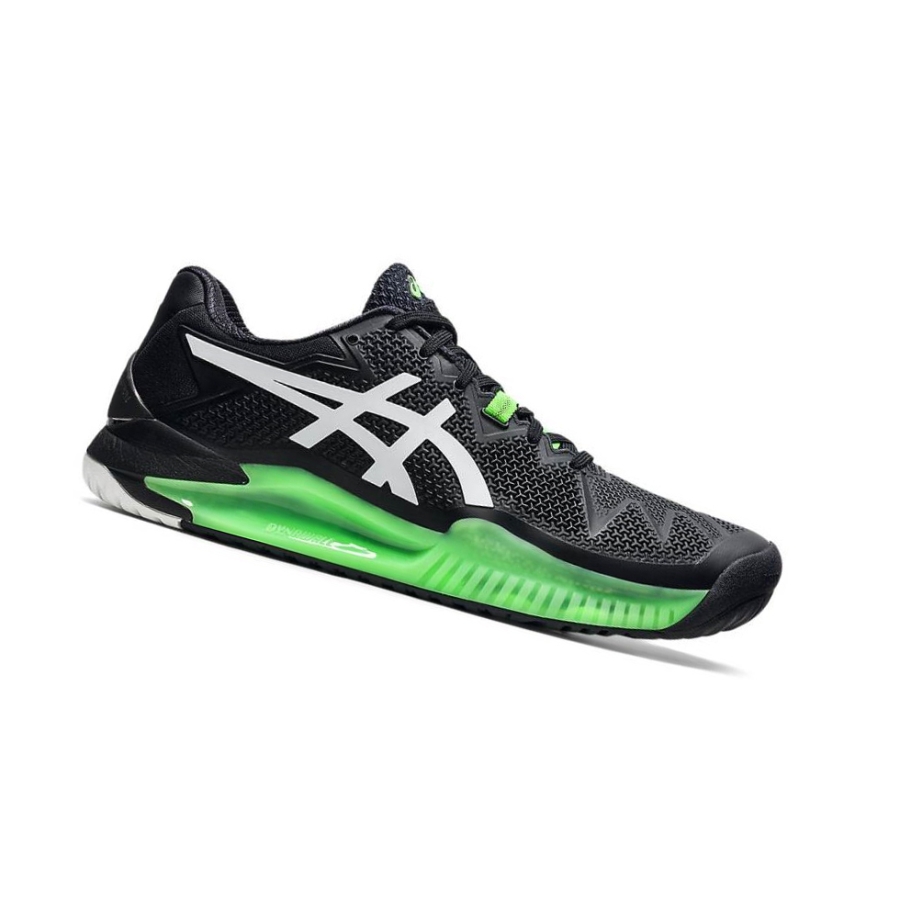 Black Men\'s Asics GEL-RESOLUTION 8 Tennis Shoes | US09825NI