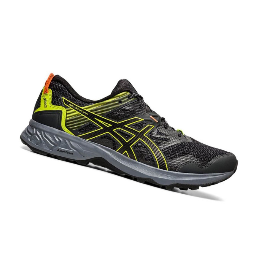 Black Men\'s Asics GEL-SONOMA 5 Trail Running Shoes | US40875CE