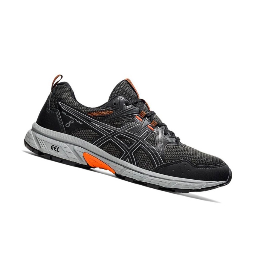 Black Men\'s Asics GEL-VENTURE 8 Trail Running Shoes | US40923KM