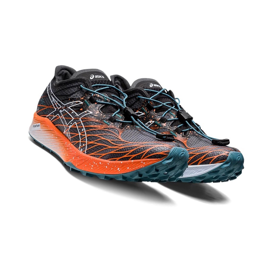 Black / Nova Orange Women's Asics Fuji Speed Trail Running Shoes | US34187CO