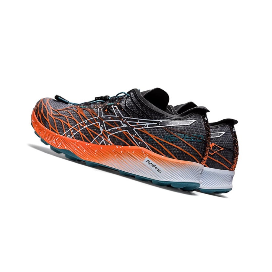 Black / Nova Orange Women's Asics Fuji Speed Trail Running Shoes | US34187CO