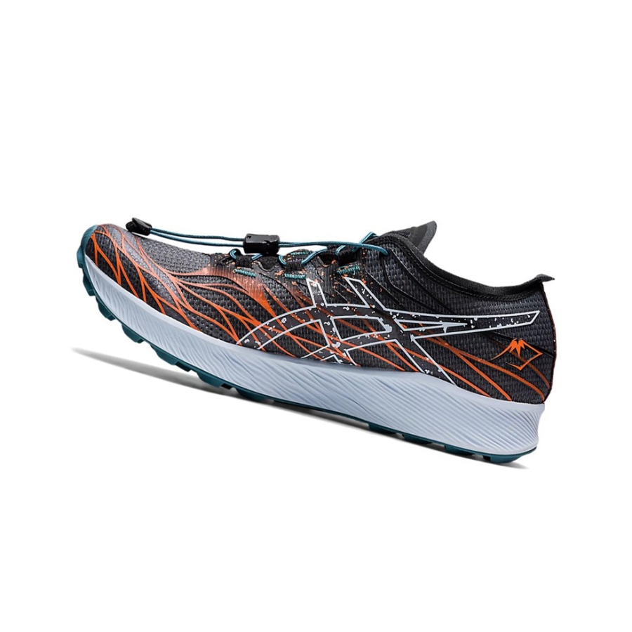 Black / Nova Orange Women's Asics Fuji Speed Trail Running Shoes | US34187CO