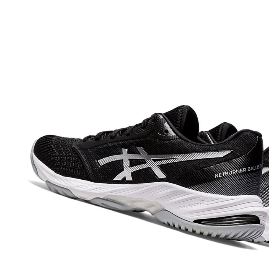 Black / Pure Silver Women's Asics NETBURNER BALLISTIC FF 3 Volleyball Shoes | US48709VO