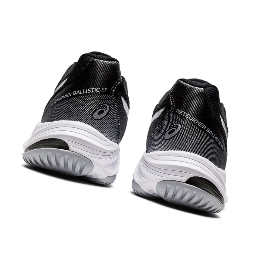 Black / Pure Silver Women's Asics NETBURNER BALLISTIC FF 3 Volleyball Shoes | US48709VO